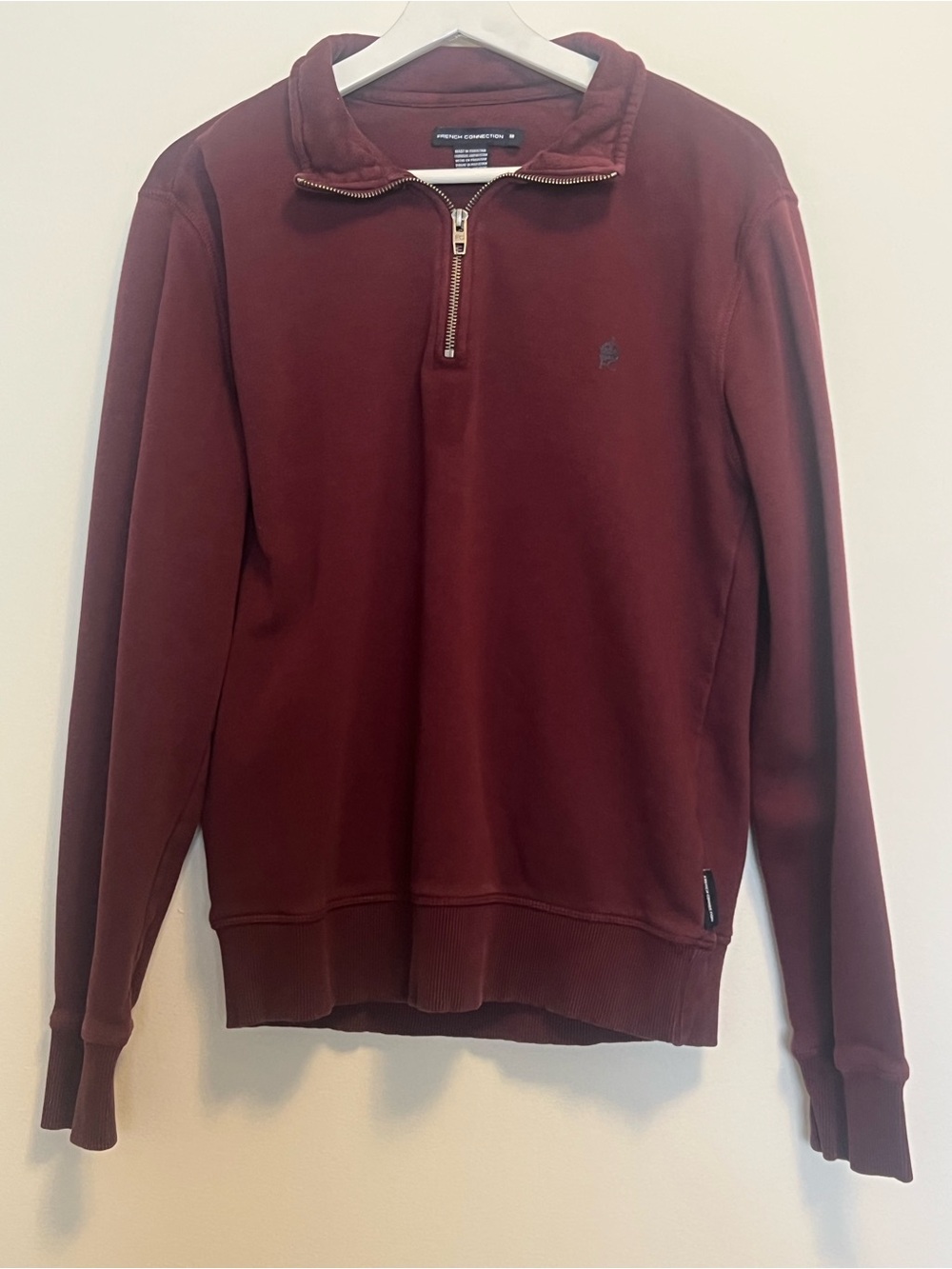 Burgundy Quarter-Zip Pullover Sweater
